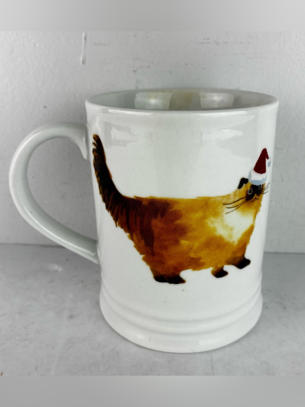 Fringe Siamese Burmese Cat Merry Christmas  Santa Hat Mug